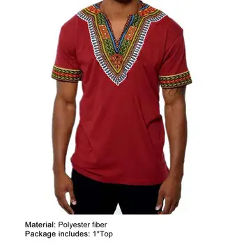 Modes Vīrieši Dashiki T Krekls ar V veida Kakla Drukāt Topi Āfrikas Etniskās Īsās Piedurknes Zīmola T-krekli Vīriešu Āfrikas Drēbes Ir 2021. S-5XL