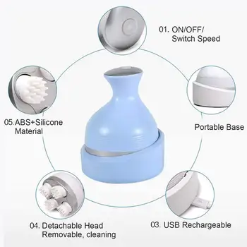 Patentētā dizaina Silikona Daudzfunkcionāls pūķis satver galvu pet massager maksas elektriskie mīcīšanas galvas masāža mašīna