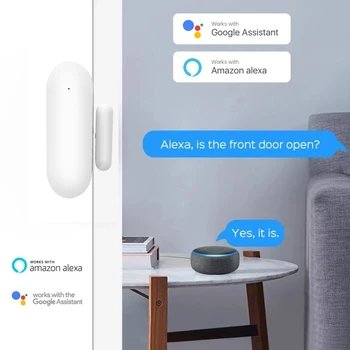 Tuya Smart WiFi Durvju Sensors Durvis Atvērtas / Aizvērtas Detektori Bezvadu Mājas Signalizācija Saderīgs Ar Alexa, Google Home Smart Dzīves App