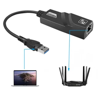 USB3.0 līdz RJ45, USB 3.0 Gigabit Ethernet RJ45 LAN (10 / 100 / 1000) Mbps tīkla adapteris win8 / 10 plug and play