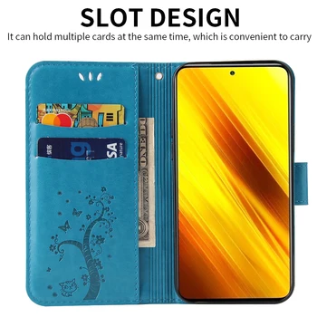 Āda Flip Case For Xiaomi Poco X3 NFC 9T CC9E 10 T Note10 Lite Redmi 7.A 8.A 9.A 9.C K20 7. Piezīme 8T 9 9S Pro Max atmiņas Kartes Vāciņu
