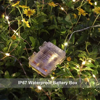 Ūdensdrošs LED Garland Pasaku Gaismas Bateriju Darbināmas String Lampas Tālvadības 10M 20M Ziemassvētku Festivālā Kāzu Dekorēšana
