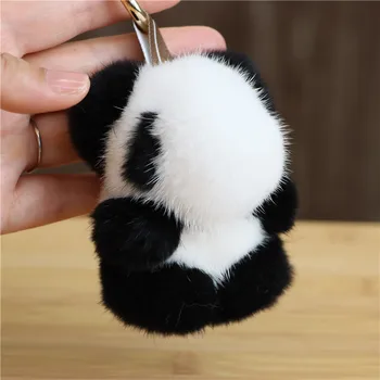 Ūdeļu Kažokādu Panda Lelle Kulons Soma Karājas Automašīnas Atslēgu Piekariņi Piederumi Plīša Mini Panda Cute Lelle Dāvanu