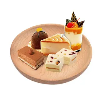 12*12cm Apaļas Koka Pusdienu galdam Japāņu Stilā Pārtikas Deserts, kas Apkalpo Paplātes, Augļu Servera Ēdienus Plate