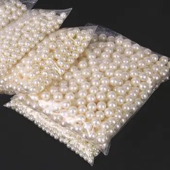 3-20mm ABS Pērle vairumtirdzniecības DIY roku darbs dubultu caurumu apaļas pērles beadedpearl krelles rotaslietas pieņemšanas krelles, aksesuāri