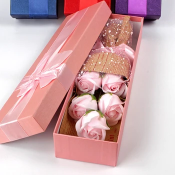 5gab Radošo Smaržu Mākslīgā Ziepes Ziedi Rožu Pušķi, Dāvanu Kastē Simulācijas Rožu Valentīna Diena, Dzimšanas dienas Dāvanu Dekori