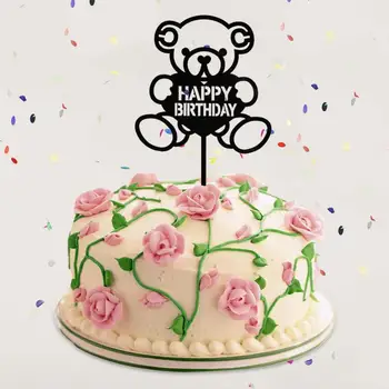 Akrila Happy Birthday Cake Topper Piegādes Cepšanas Kūku Ielikt Kūku Dekori Kāzām, Dzimšanas Dienas Svinībām Apdare Kūka Top Karogu