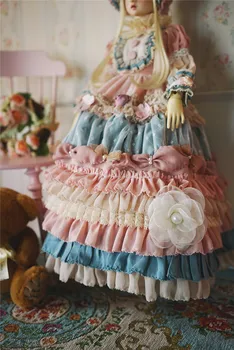 BJD lelles kleita piemērota 1/3, 1/4, 1/6 izmēra lelle kleita kūka palace krāsu 
