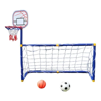 Bērnu Āra Sporta Futbola Mērķi Divu-in-one Uzvalks, Zēnu un Meiteņu Basketbola Stand Portatīvie Futbola mērķi Plastmasas rotaļlietu T8NC