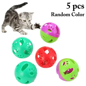 Dorakitten 5gab/Set Kaķis Dobi Bumbu, Rotaļlietām, Kaķu Grabēt Bumbu Rotaļlieta Kaķēns Bell Interaktīvās Rotaļlietas Pet Piegādēm Izlases Krāsas Kaķis dod priekšroku