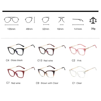 Ir 2021. Modes Blu Ray Brilles Rāmis Sieviešu Vintage Optisko Pārredzamu Briļļu Sieviete Augstas Kvalitātes Skaidrs, Lēcas, Brilles
