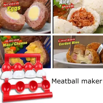 Jaunas Ielidošanas Meatball Pelējuma Pildījumu Zivju Bumbiņas Maker Pelējuma Piederumi Virtuves DIY darbgaldi Gatavošanas Bumbu Mājās Z9A3