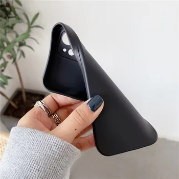 Luksusa Mīksts melns Caurspīdīgs tpu tālruņiem lietā Par iphone 11 12 Pro X XR XS Max 6s 6 7 8 plus SE 