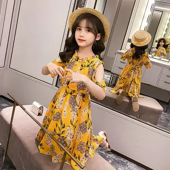 Meitenes Kleitu Jaunā Vasaras Bērnu Apģērbu 8 Bērnu Modes Šifona Smilšu Pludmales Kleitas Meitenēm Puse Kleita 9 Gadījuma 10 Līdz 12 Gadiem