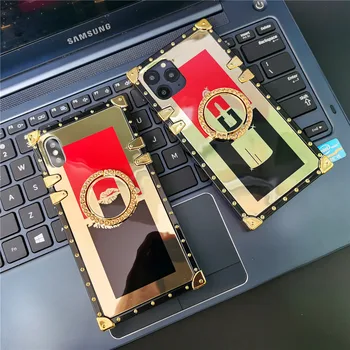 Modes Zīmolu Lūpu krāsas Kvadrātveida Zelta Vāciņš iphone 11 12 PRO MAX X XS XR 7 Lūpām Case for Samsung S20 S21 Plus Piezīme 20 Ultra S10