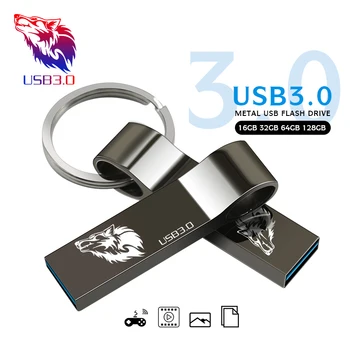 Reālā jauda, metāla Pen Drive 3.0 metāla USB Flash Drive 64GB, 128GB 32GB lielu ātrumu 16GB 8GB atmiņas Flash USB3.0 Stick