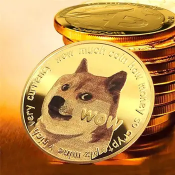 Smieklīgi Dogecoin Zelts, Sudrabs Doge Piemiņas Monētu Kolekcija Wow Suns Modelis Suvenīru Mājās Apdare Amatniecības Darbvirsmas Rotājumi