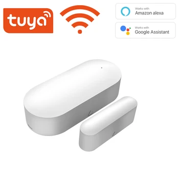 Tuya Smart WiFi Durvju Sensors Durvis Atvērtas / Aizvērtas Detektori Bezvadu Mājas Signalizācija Saderīgs Ar Alexa, Google Home Smart Dzīves App