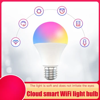15W, WiFi Smart Spuldzes E27 B22 LED RGB Lampa Strādā Ar Alexa/Google Home 85-260V RGB+PKT Aptumšojami Taimera Funkciju Smart Spuldzes