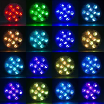 Akumulators-jaudīgā Zemūdens Nakts Gaismas, Āra Vāze, Trauks, Dārza svētkus, Apdares 10 LED Tālvadības RGB Niršanas Gaismas