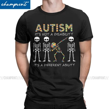 Autisms ir Dažādas Spējas paliekas uzmanīgi Skelets Vīriešu T Krekli Autismo Autisma Izpratnes Gadījuma Tee Kreklu Dzimšanas dienas Dāvana