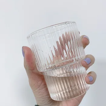 Caurspīdīgs Tēja Kafijas Krūze Ledus Alus Kausa Creative Origami Stilā Stikla Kauss Siltuma Izturīgs Izolācijas Stikla Tase Piens, Sula, Krūze