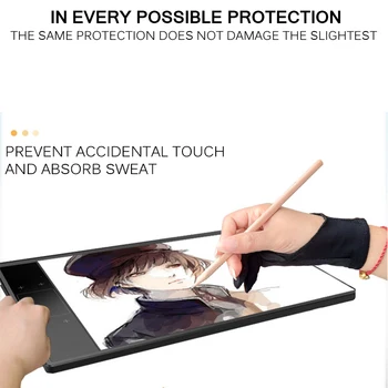 Divu Pirkstu Tabletes, lai Irbuli Cimdi Zīmēšanas Anti-Touch Sviedru Izturīgs Pret Piesārņojumu Unisex Krāsošana Cimdu Touch Pen