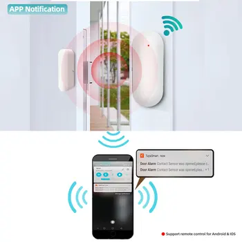 GauTone PB69 TUYA Smart Wifi Durvju Sensors Home Security Alert Apsardzes Signalizācijas Logu Detektors programmas Paziņojumu Smart Dzīve
