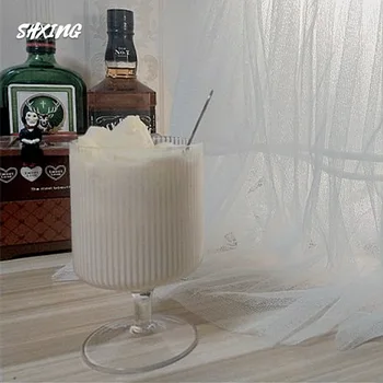 Ins Vertikāla Josla Augļu Neto Sarkans Modelis saldējuma Kauss augstvērtīgas Sulas Tasi Iedzert Tasi Jogurts Kausa Pudiņš Kausa saldējuma Kauss Stikls