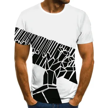 Ir 2021. jaunu 3D galvaskausa t-krekls punk t-krekls vīriešu iespiesti gadījuma t-krekls O-veida kakla hip-hop īsām piedurknēm izmērs 110/6XL