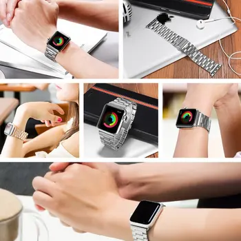 Metāla Grupa Apple Skatīties 44mm 40mm Nerūsējošā Tērauda Siksniņa 42mm 38mm Saiti Aproce Watchband par iwatch Sērija 6 SE 5 4 3 2 1