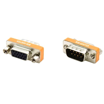 Metāla Mini Seriālā Porta 9pin Monitors DB15, Lai DB9 Vīrietis Sieviete Pārveidotāja Adapteris Savienotājs HD15/DB9 VGA (D-SUB, RGB)