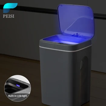 PEISI Automātiskā Wastebin Miskastes Smart Indukcijas Miskastes Tualetes, Vannas istabu Electric Touch Tipa Atkritumu tvertnes Papīra Grozu