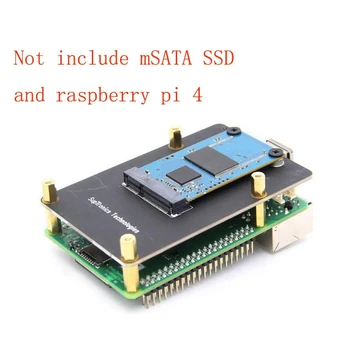 Piemērots Aveņu Pi 4. Paaudzes B Tipa X857 V2.0 MSATA SSD Izplešanās Valdes Uzglabāšanas Modulī