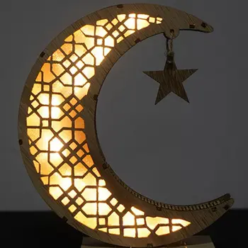 Ramadāna Eid Mubarak Koka Mēness Rotājumi Arābu Musulmaņu Gaismas Amatniecības Rotājumi