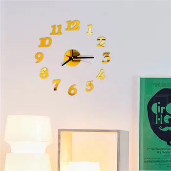 Reloj de salīdzinot sienas pulkstenis ar Izsmalcinātu 3D Vienkāršu Romiešu Numuru DIY Akrila Spogulis Sienas Uzlīmes, Pulkstenis, Mājas Dekoru, Sienas Uzlīmes#30