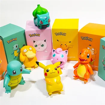 Sākotnējā Pokemon Pikachu Skaitļi Lelles, Multfilmas Pokemonu Squirtle Apdare Psyduck Purīn Anime Modeli, Rotaļlietas Bērniem, Dzimšanas Diena Dāvanas