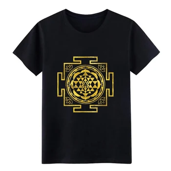Zelta Sri Yantra / Sri Chakra t krekls Drukas tee kreklu O-veida Kakla Unikālu Fitnesa Gadījuma Vasaras Stila Jaunums krekls